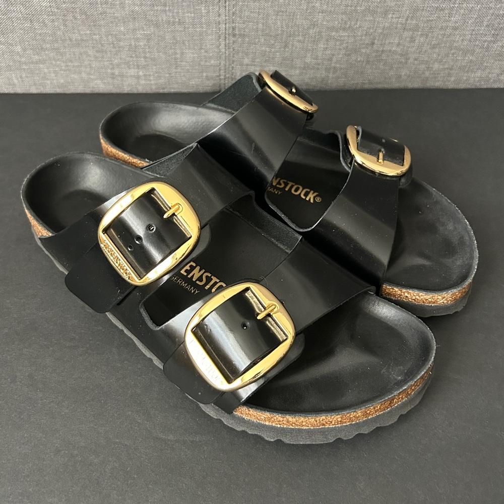 Birkenstock Big Buckle Arizona Sandals Black Size 39